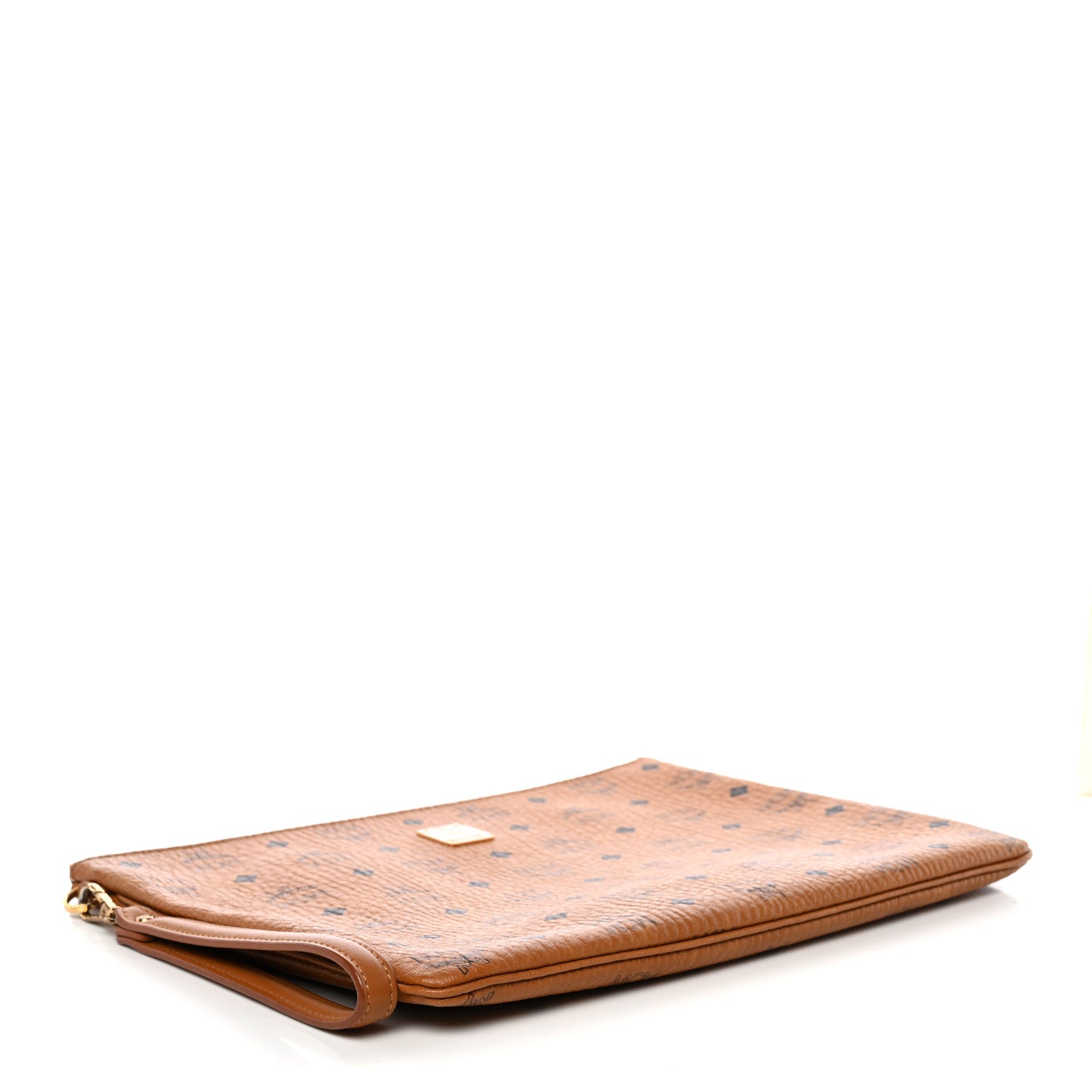 MCM Visetos Large Stark Wristlet Pouch Cognac 4 of 9