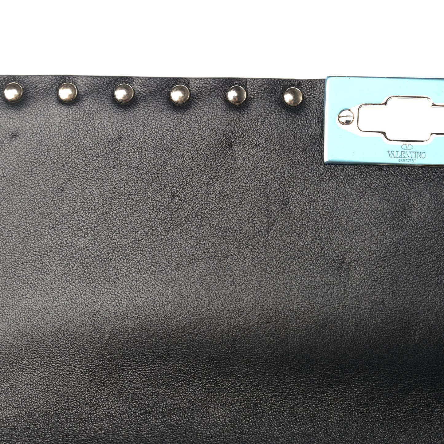 Lambskin Large Rockstud Spike Shoulder Bag Black