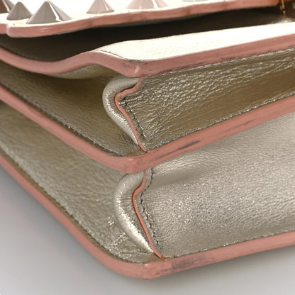 Fendi Vitello Catalan Mirror Scalloped Multi Studded Small Kan I Shoulder Bag Champagne 7 of 10