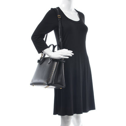 Burberry Smooth Calfskin Riveted Medium Banner Tote Black 3 of 9