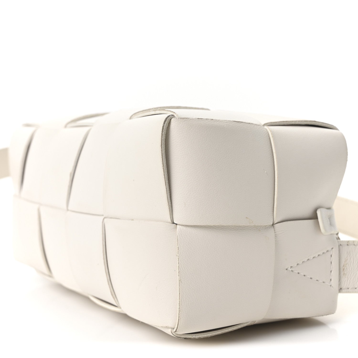 Bottega Veneta Lambskin Maxi Intrecciato Small Brick Cassette Bag White 10 of 10
