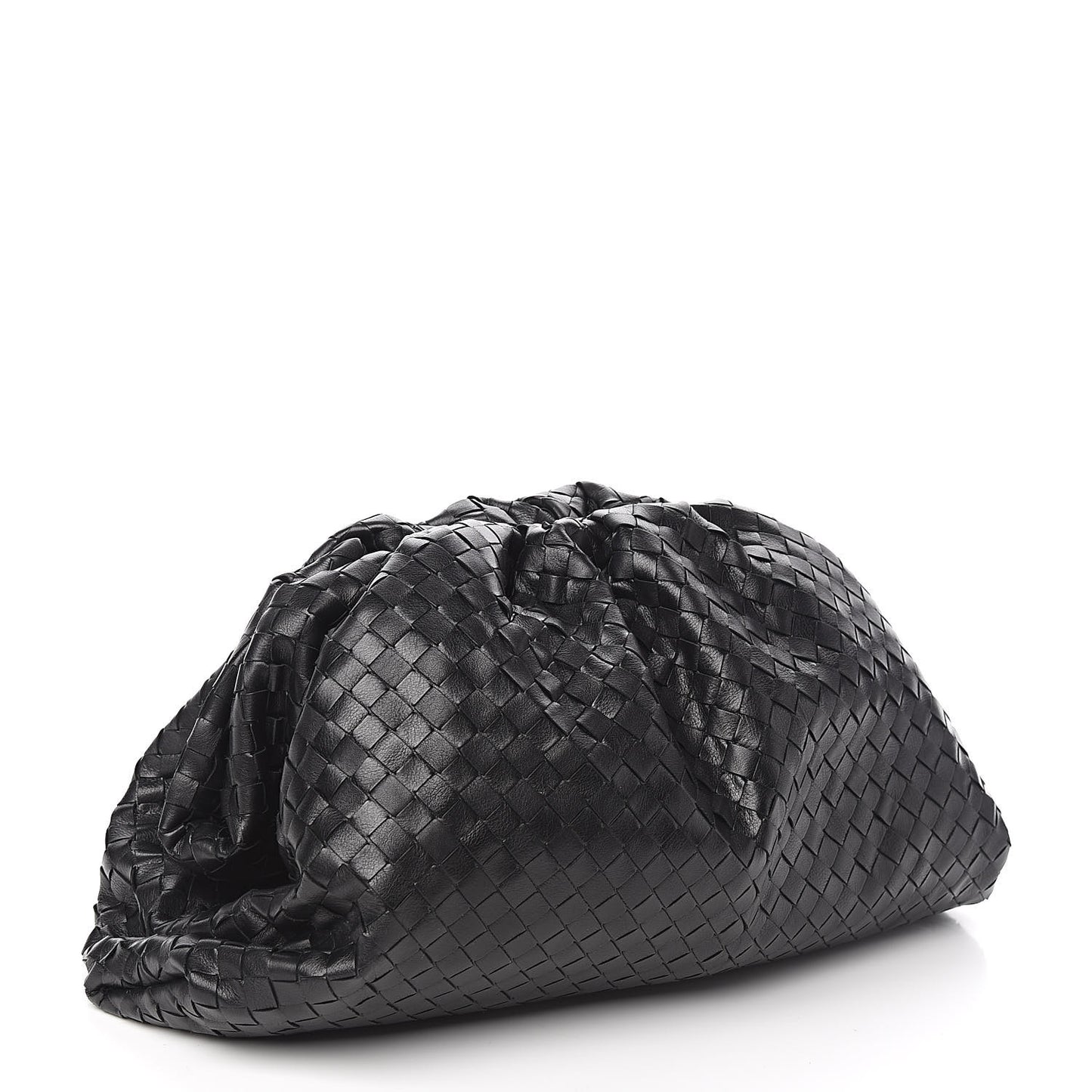 Nappa Maxi Intreccio The Pouch Oversized Clutch Black