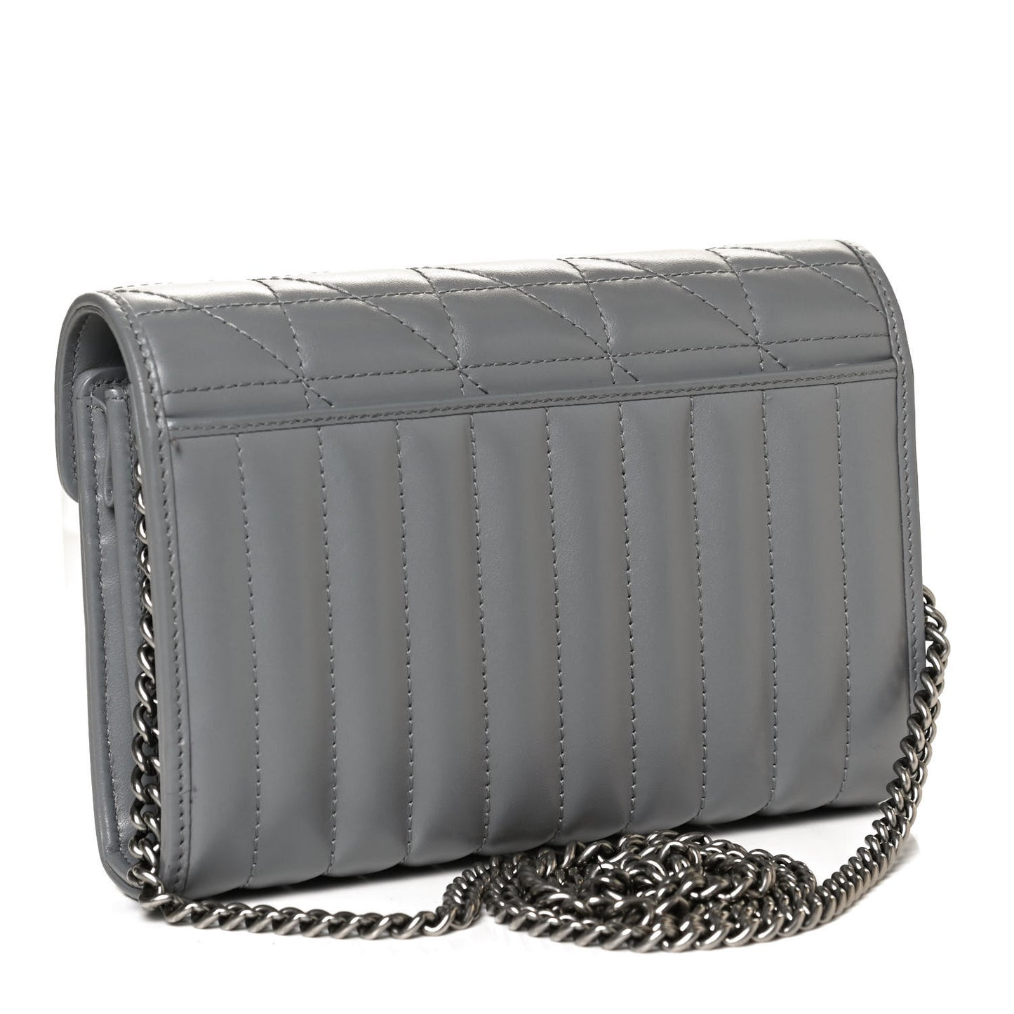 Calfskin Matelasse Aria GG Marmont Chain Wallet Deep Grey