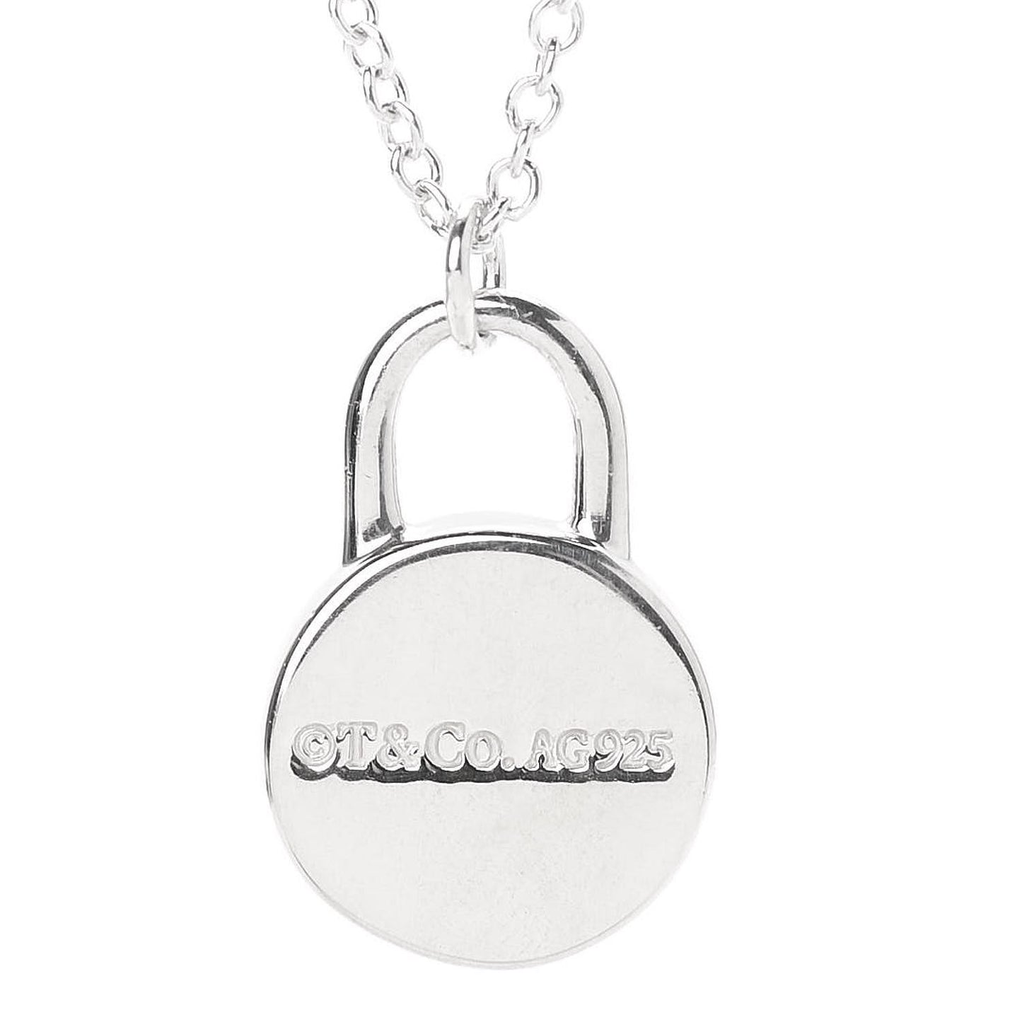 Sterling Silver Diamond 1837 Circle Lock Necklace