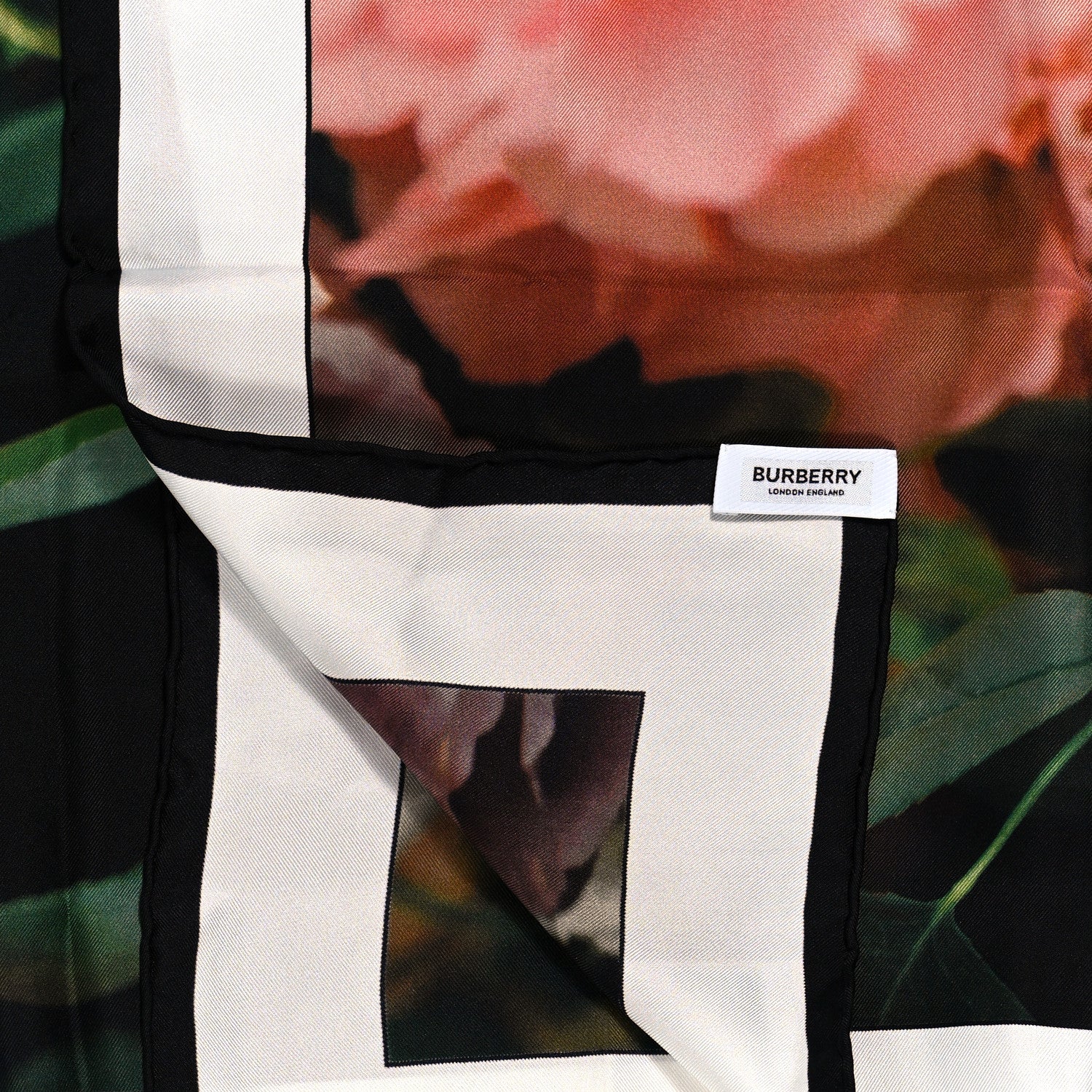 Burberry Silk Rose Print Large Square Scarf Multicolor 3 of 3
