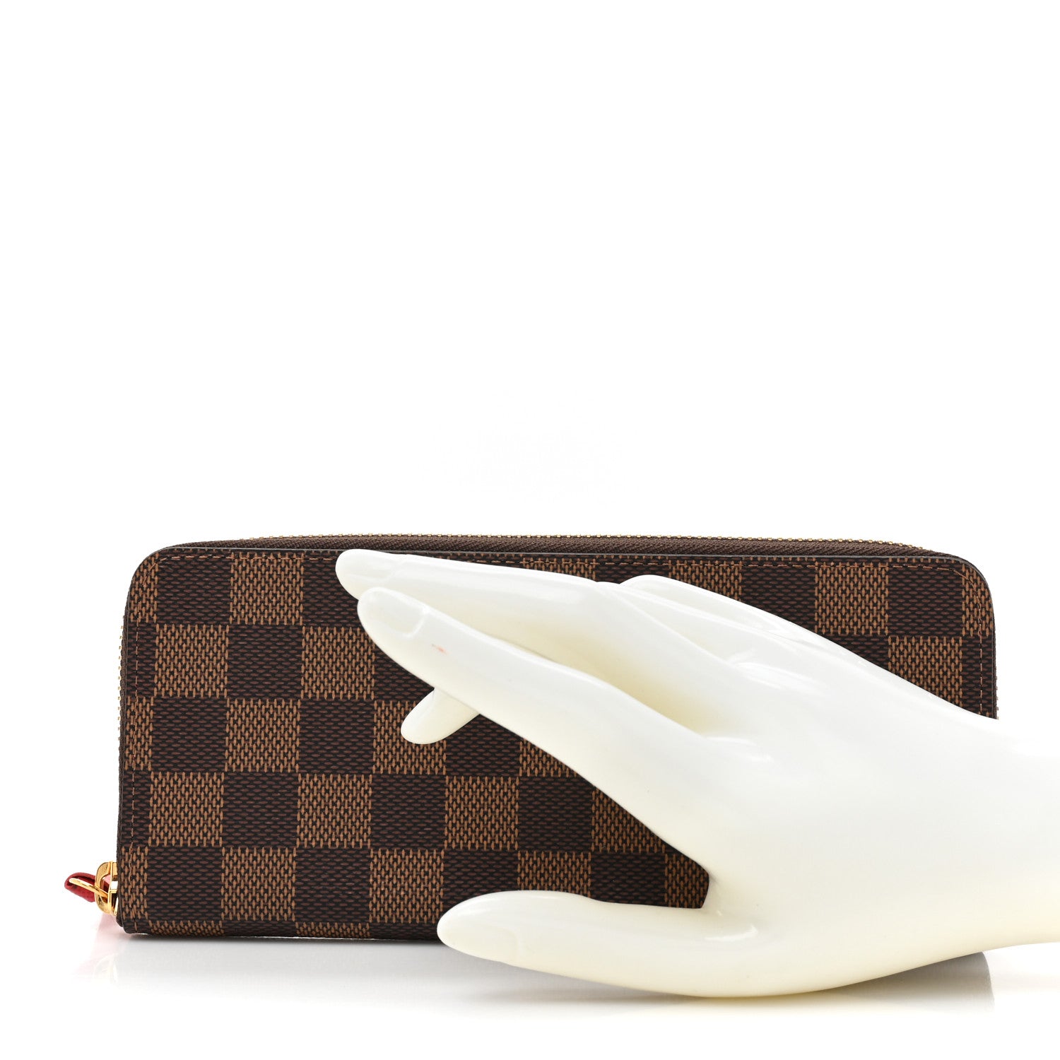 Louis Vuitton Damier Ebene Clemence Wallet Cherry 2 of 11