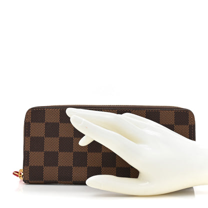 Louis Vuitton Damier Ebene Clemence Wallet Cherry 2 of 11
