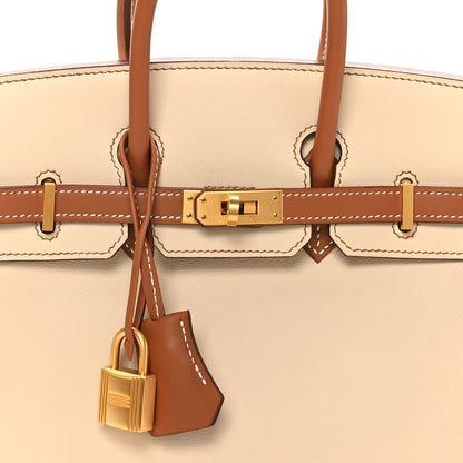 Hermes Swift Horseshoe Birkin 25 Craie Gold 8 of 11