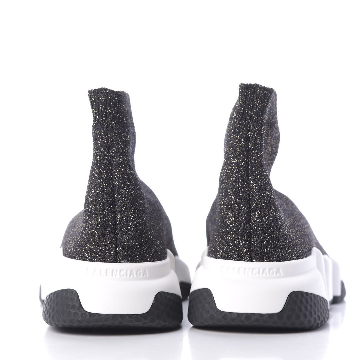 Knit Metal Womens Speed Sneakers 37 Black Gold