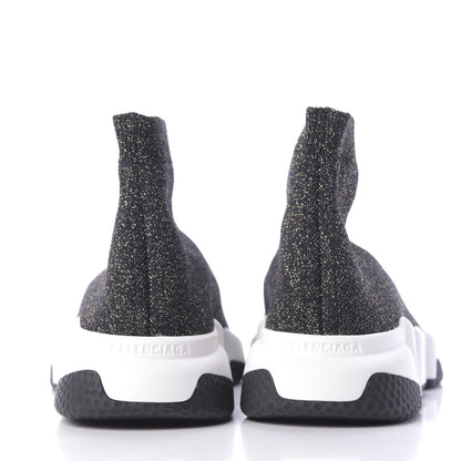 Balenciaga Knit Metal Womens Speed Sneakers 37 Black Gold 5 of 9