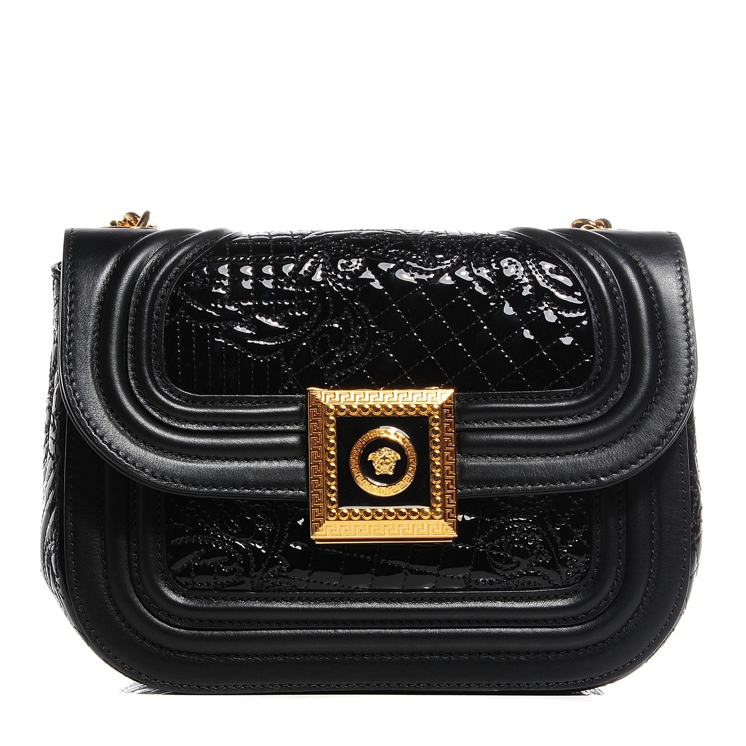 Versace Patent Micro Vanitas Shoulder Bag Black 1 of 7