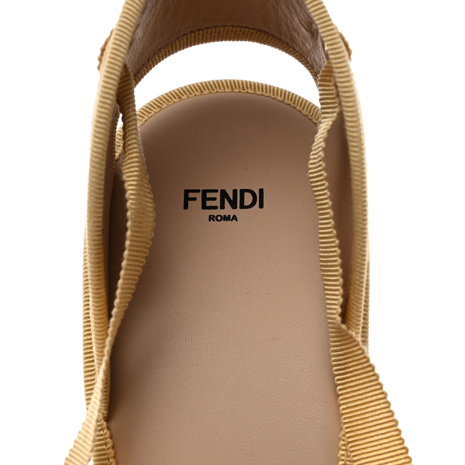 Fendi Canvas FF Embroidered Roma Ankle Wrap Espadrille Wedges 40.5 Beige 7 of 9