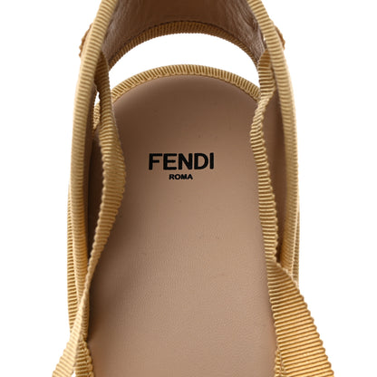 Fendi Canvas FF Embroidered Roma Ankle Wrap Espadrille Wedges 40.5 Beige 7 of 9
