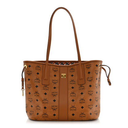 MCM Visetos Small Liz Reversible Shopper Tote Cognac 3 of 13