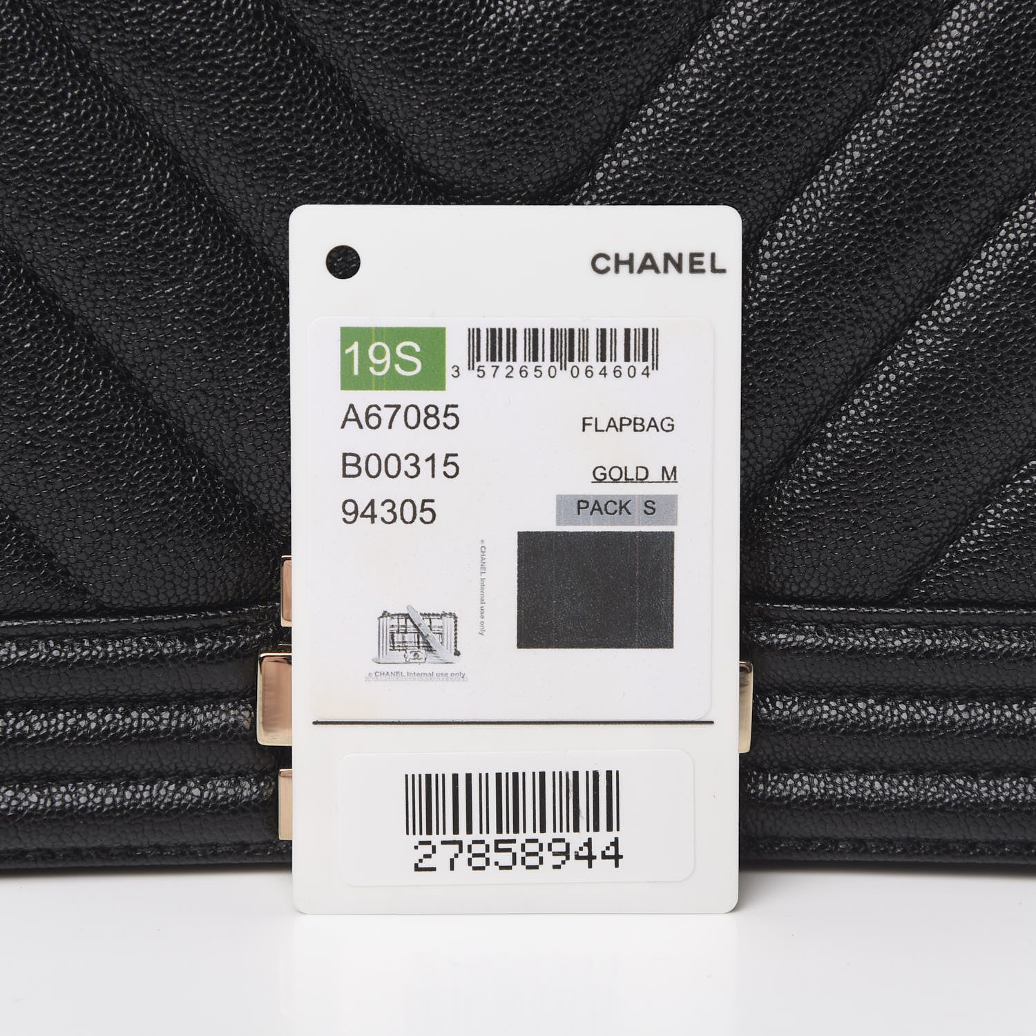 Chanel Caviar Chevron Quilted Small Boy Flap Black 12 of 13