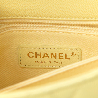 Chanel Caviar Quilted Mini Coco Handle Flap Yellow 12 of 15