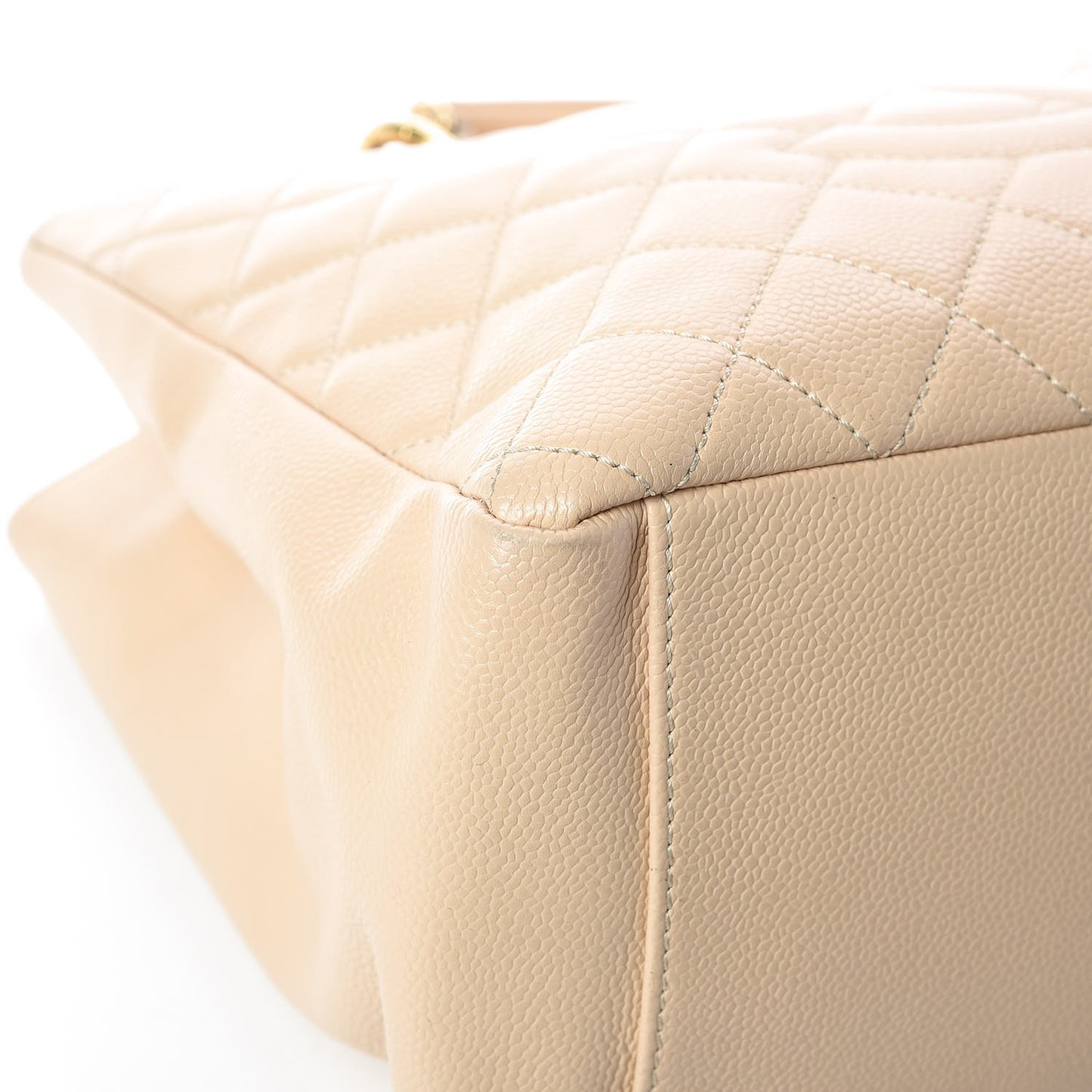 Caviar Quilted Grand Shopping Tote GST Beige Clair