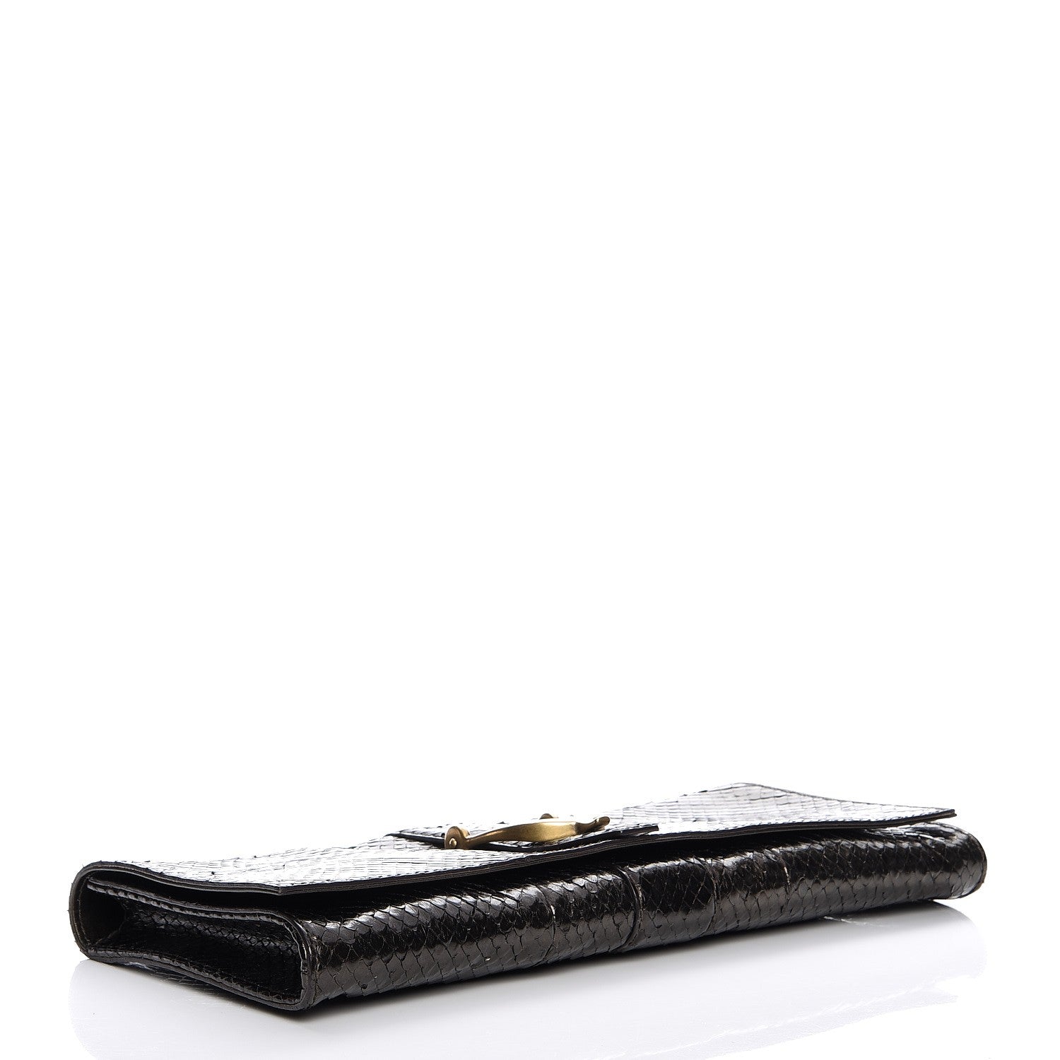 Gucci Metallic Python Soft Stirrup Clutch Brown 4 of 7