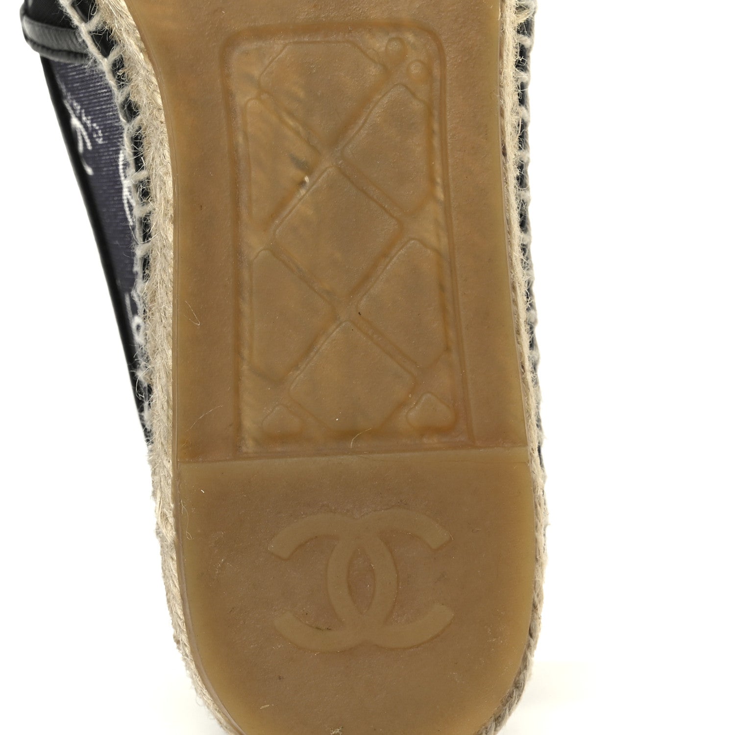 Chanel Mesh Grosgrain CC Espadrilles 38 Black White 8 of 11