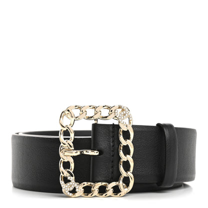 Chanel Calfskin Crystal CC Chain Belt 85 34 Black 1 of 8