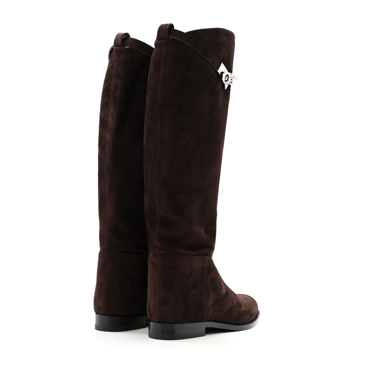 Supple Suede Goatskin Kelly Jumping Boots 39 Marron Ebene