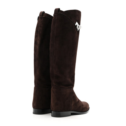 Hermes Supple Suede Goatskin Kelly Jumping Boots 39 Marron Ebene 4 of 10