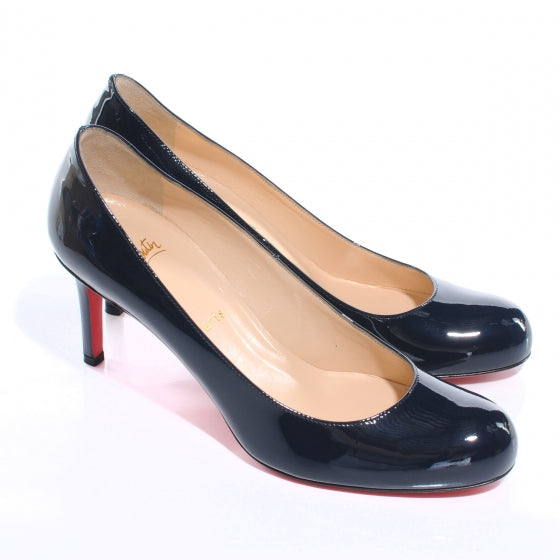 Christian Louboutin Patent Simple 70 Pumps 38 Navy 4 of 7
