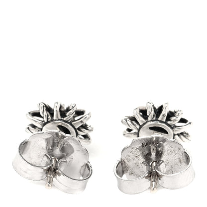 David Yurman Sterling Silver Diamond 10mm Starburst Earrings 3 of 4