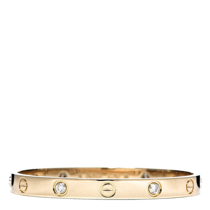 Cartier 18K Yellow Gold 4 Diamond LOVE Bracelet 16 1 of 7