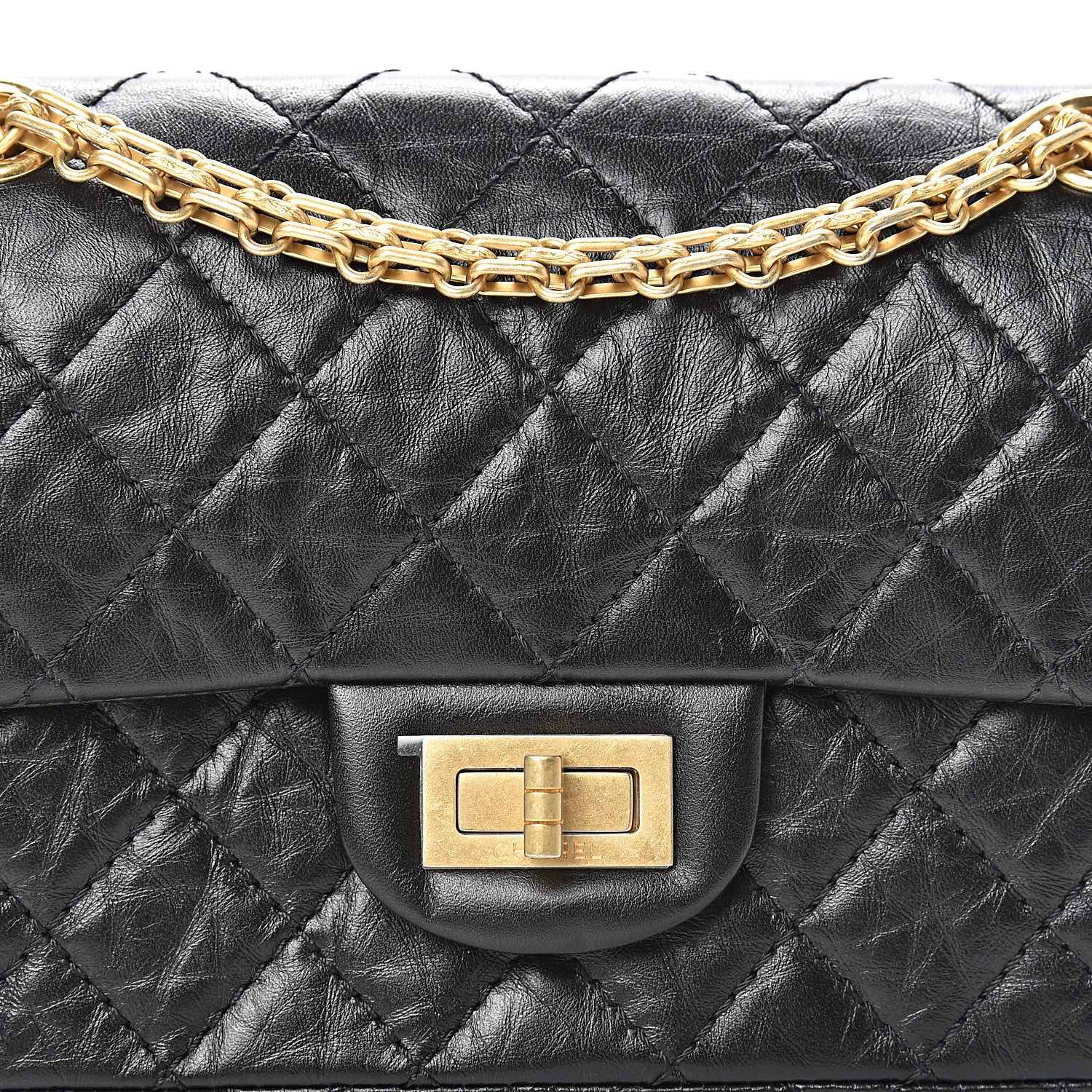 Chanel Aged Calfskin Quilted 2.55 Reissue Mini Flap Black 7 of 11