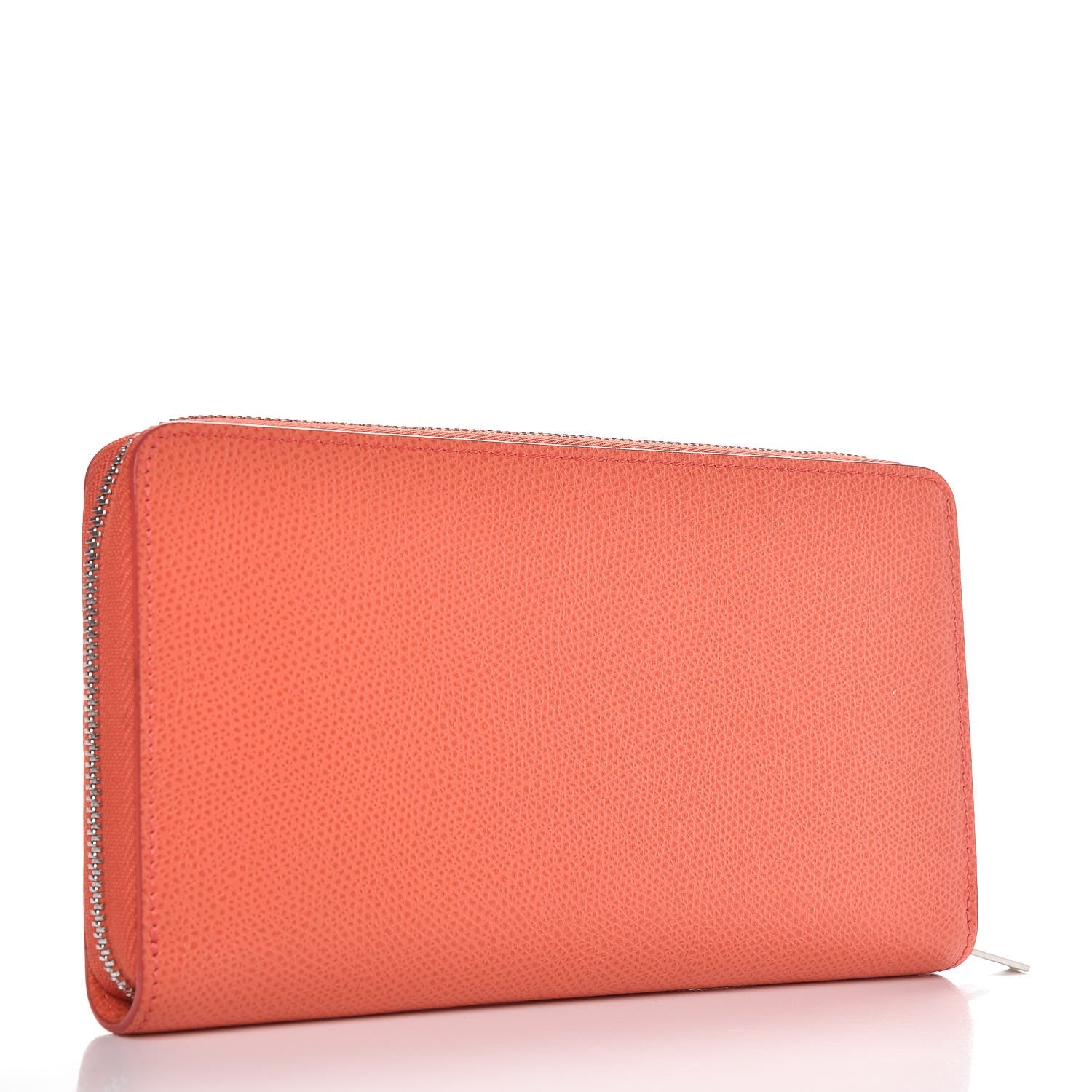 Celine Drummed Calfskin Large Zip Around Multifunction Wallet Coral 3 of 8