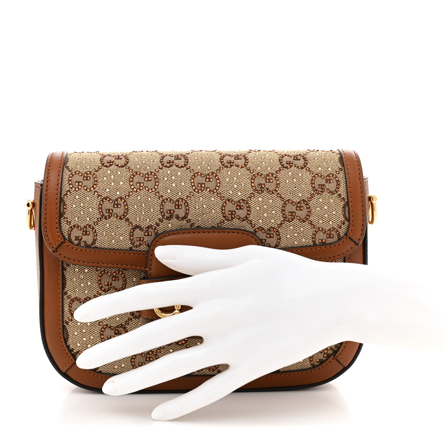Gucci New Canvas Charisma Calfskin Crystal GG Monogram Mini