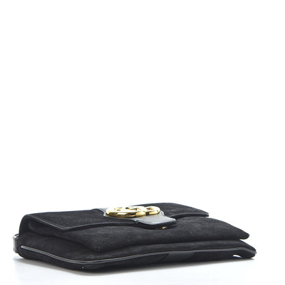 Gucci Suede Medium Arli Flap Shoulder Bag Black 3 of 9