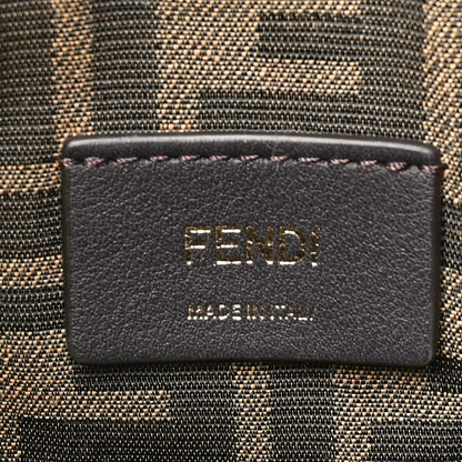 Fendi Paglia Chicco Riso Fabric Jacquard FF 1974 Vitello Grace Mini Step Out Bucket Bag Alchemy Tabacco Brandy 6 of 10