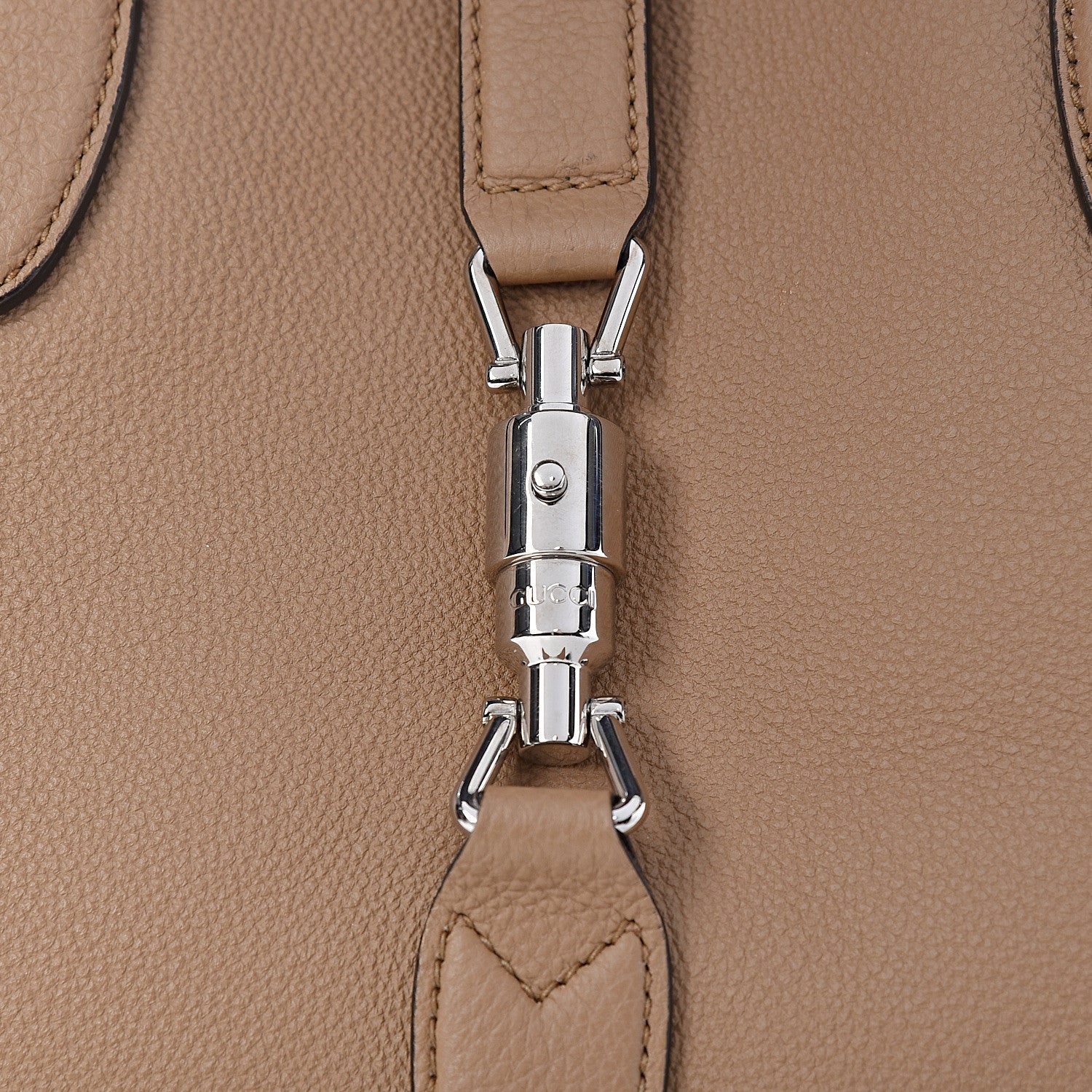 Gucci Soft Calfskin Medium Jackie Top Handle Bag Classic Camel 10 of 10