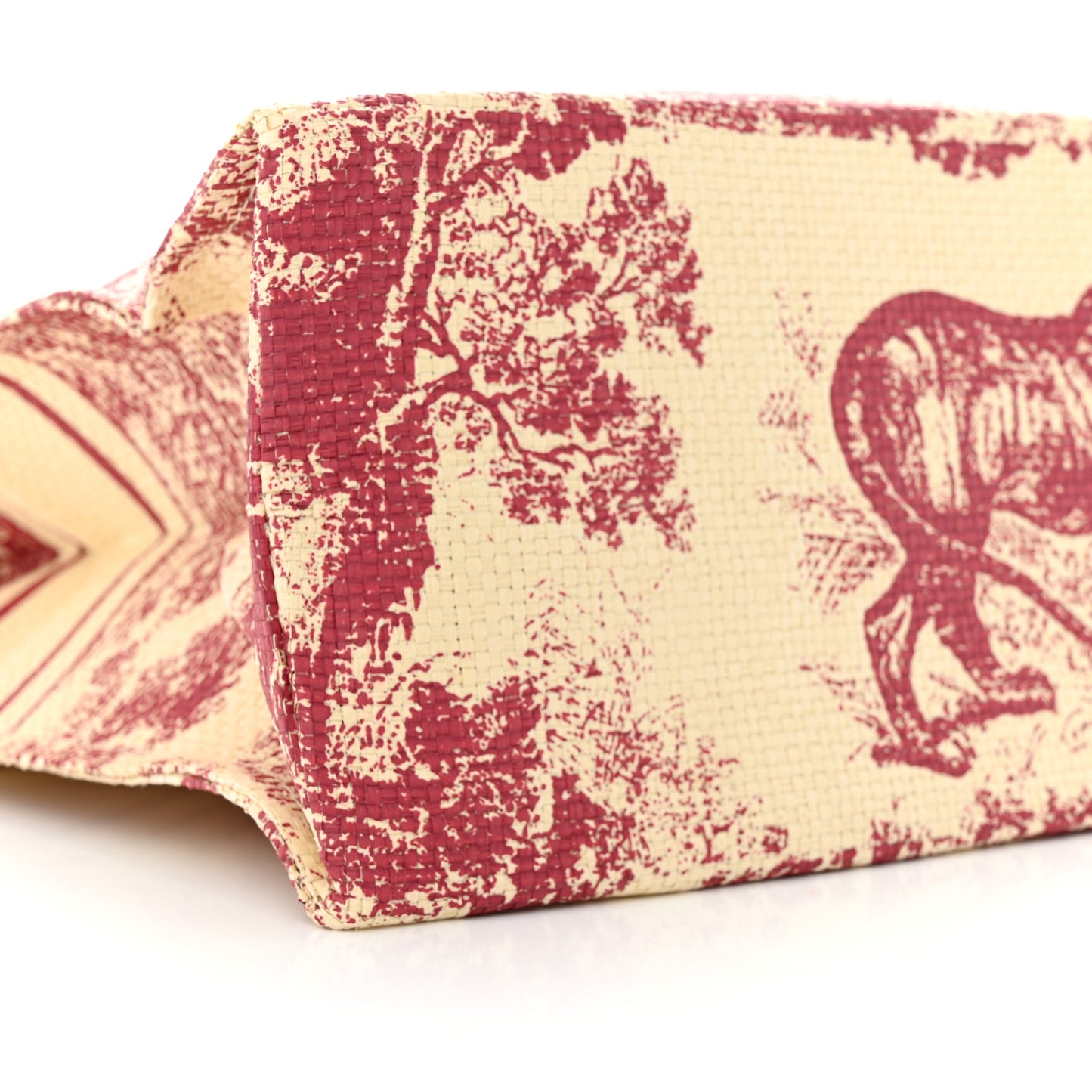 Straw Dioriviera Tote Red