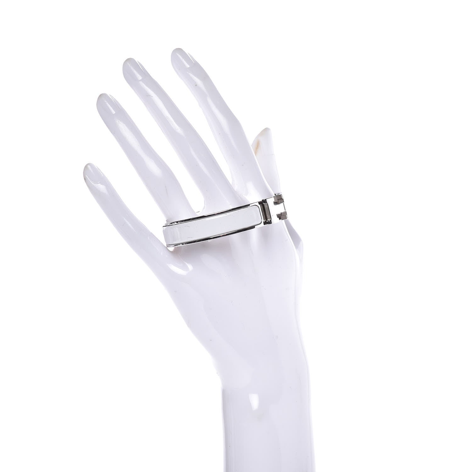 Hermes Enamel Narrow Clic Clac H Bracelet GM White 2 of 4
