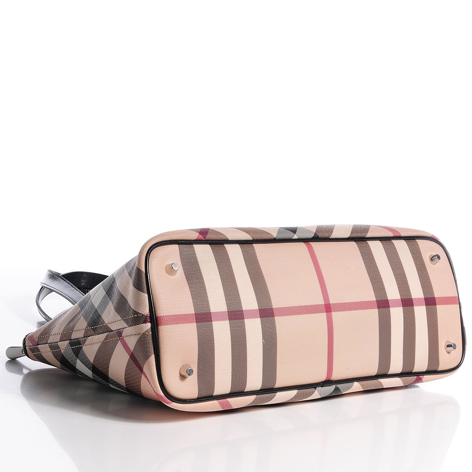Burberry Patent Leather Supernova Check Stanton Tote Black 4 of 10