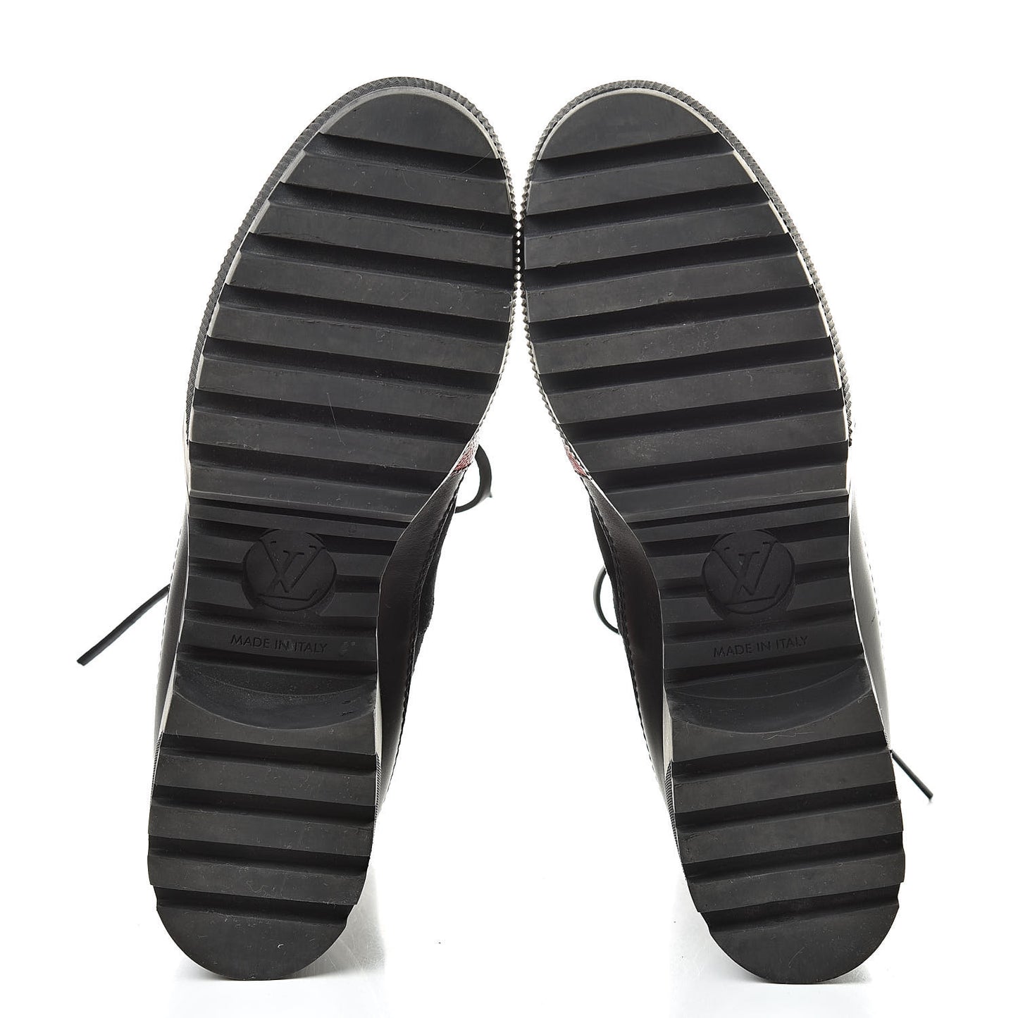 Suede Calfskin Damier Azur Overcloud Platform Desert Boots 40 Black