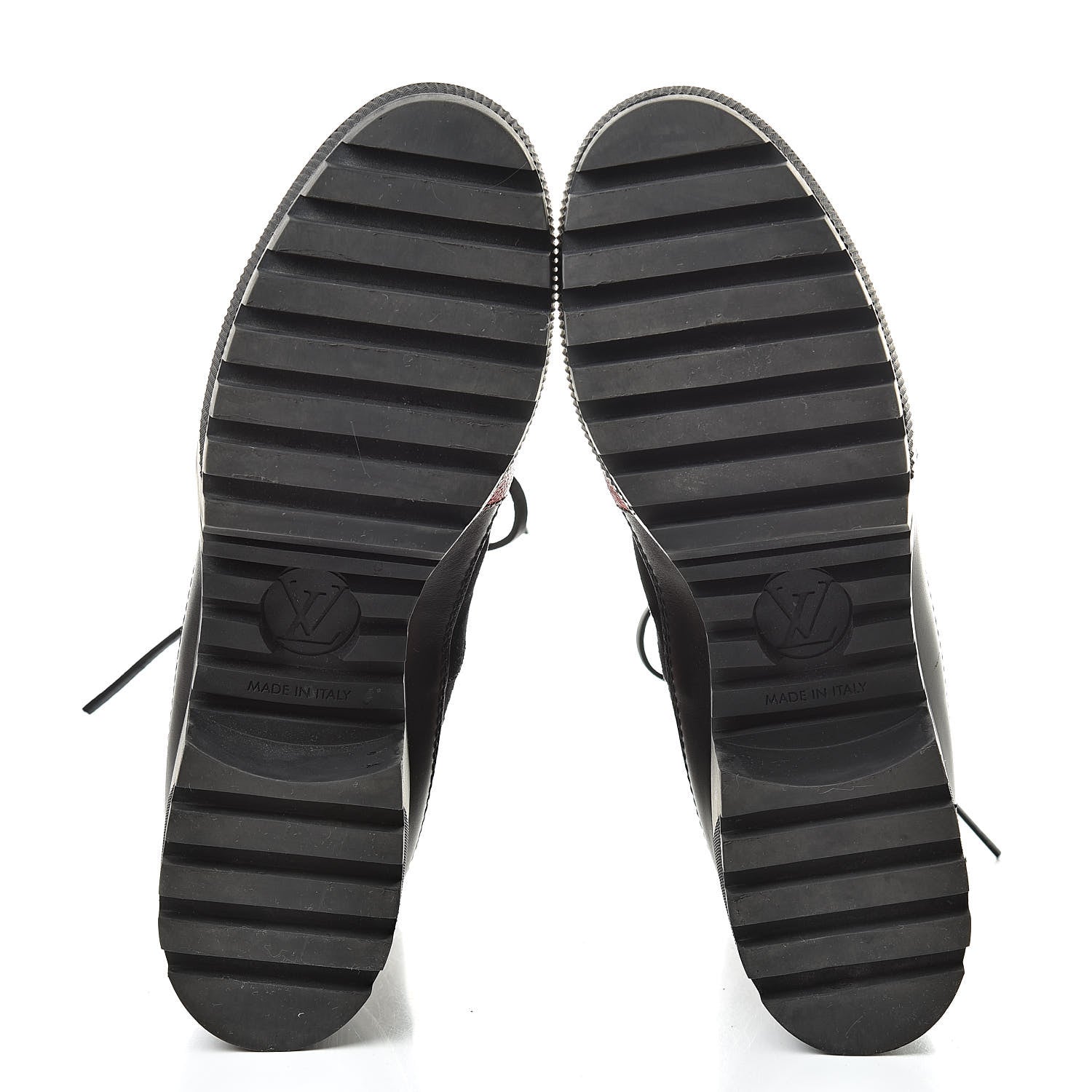 Louis Vuitton Suede Calfskin Damier Azur Overcloud Platform Desert Boots 40 Black 5 of 9