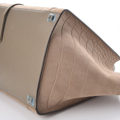 Celine Crocodile Embossed Nubuck Medium Phantom Luggage Beige 13 of 14