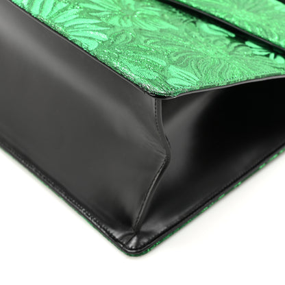 Gucci Jacquard Floral Web Medium Sylvie Top Handle Bag Green Black 10 of 10
