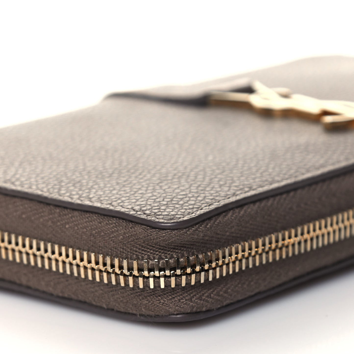 Calfskin Monogram Zip Around Wallet Taupe