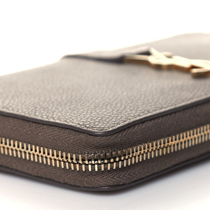 Saint Laurent Calfskin Monogram Zip Around Wallet Taupe 5 of 10