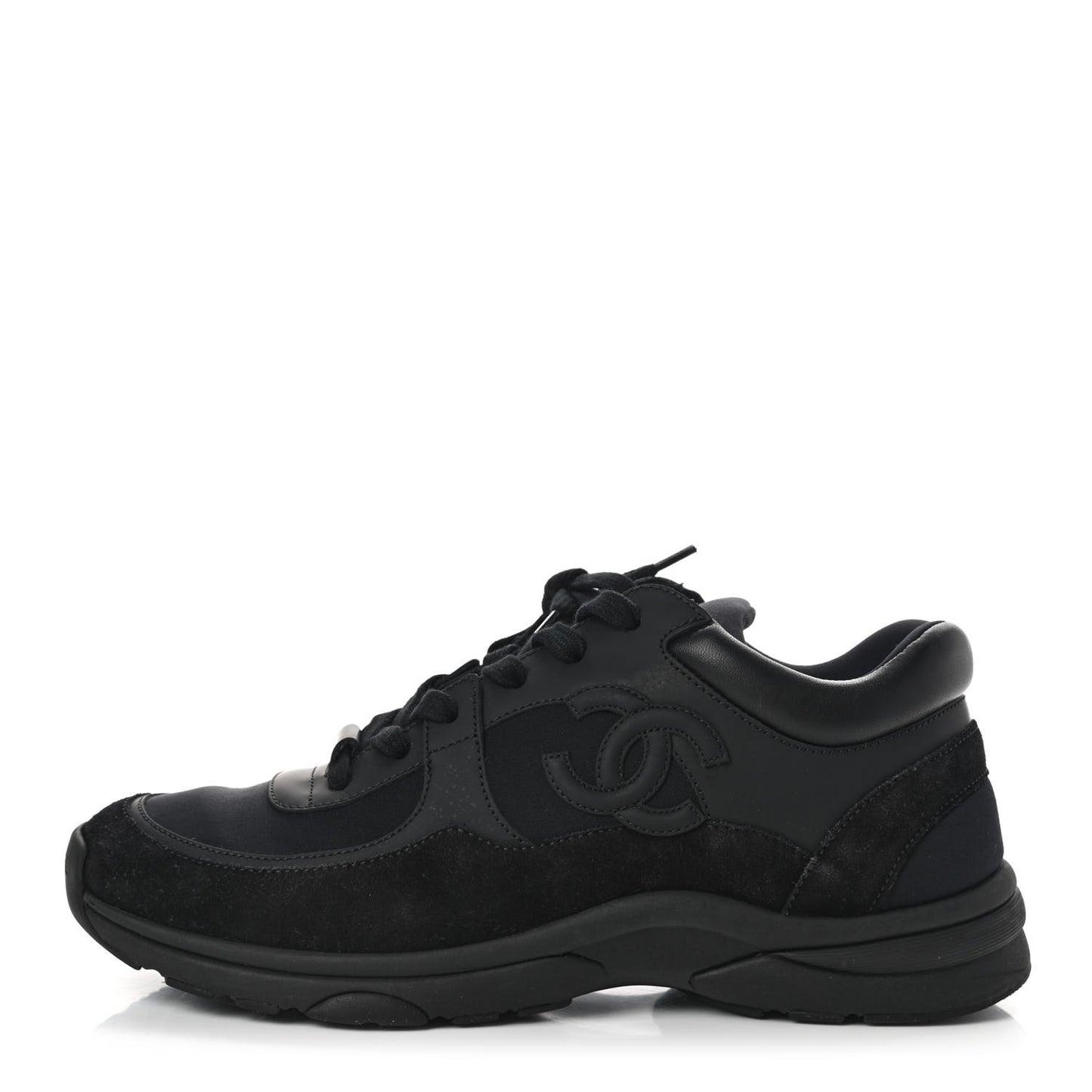 Toile Suede Calfskin CC Sneakers 39.5 Black