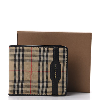 Burberry Calfskin 1983 Knight Check Bi-Fold Wallet Black 8 of 8