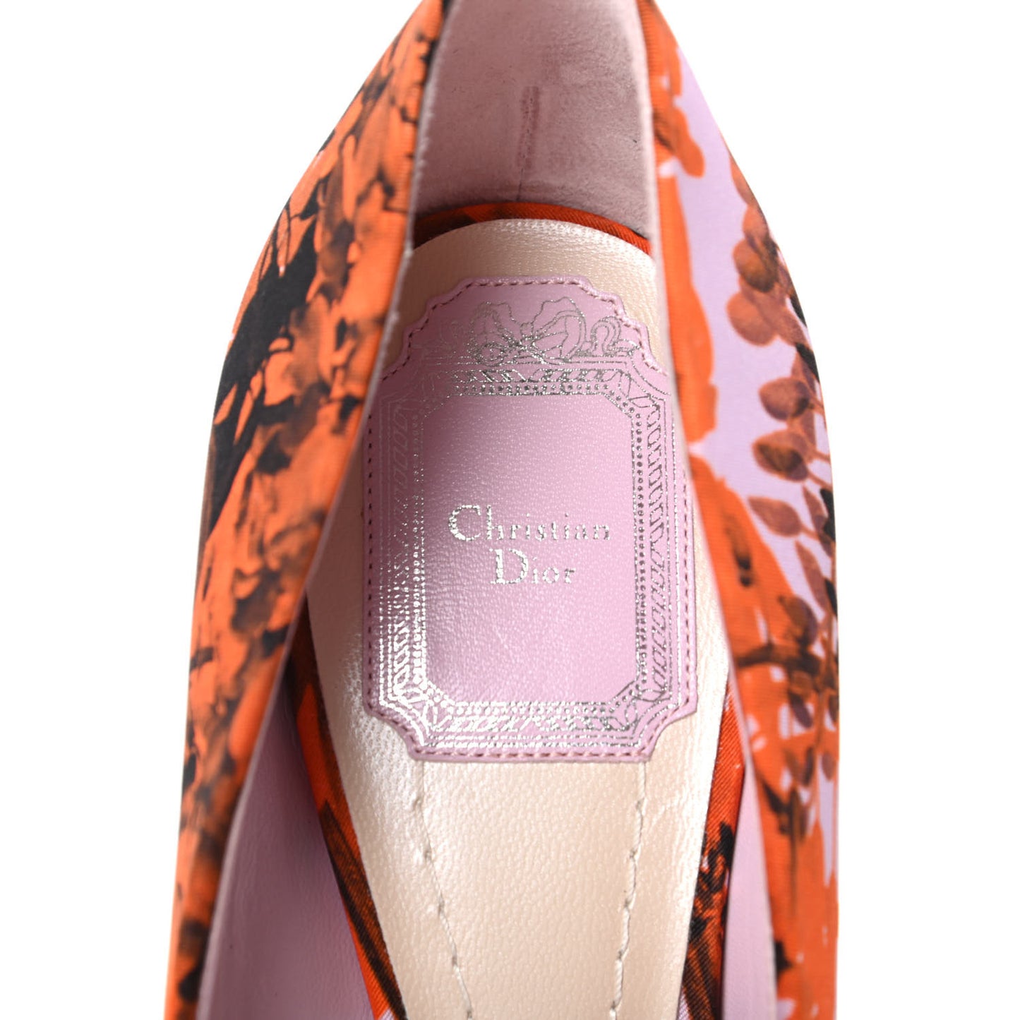 Canvas Printed Floral Pointed Toe Pumps 40 Multicolor