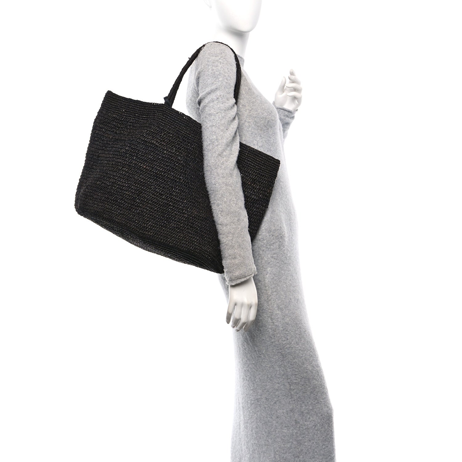 The Row Raffia Oregon Bag Black 2 of 12