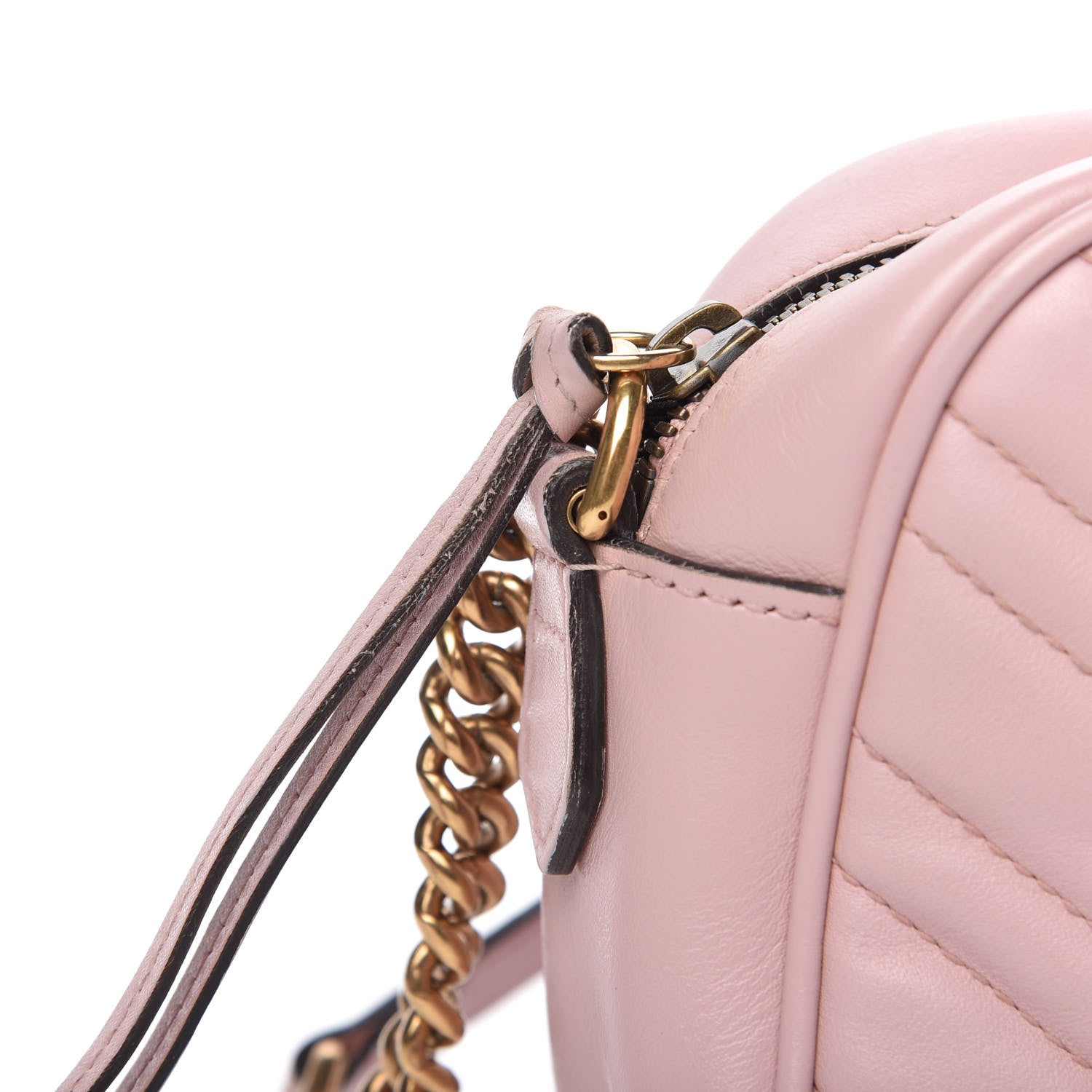 Gucci Calfskin Matelasse Small GG Marmont Chain Shoulder Bag Perfect Pink 11 of 12