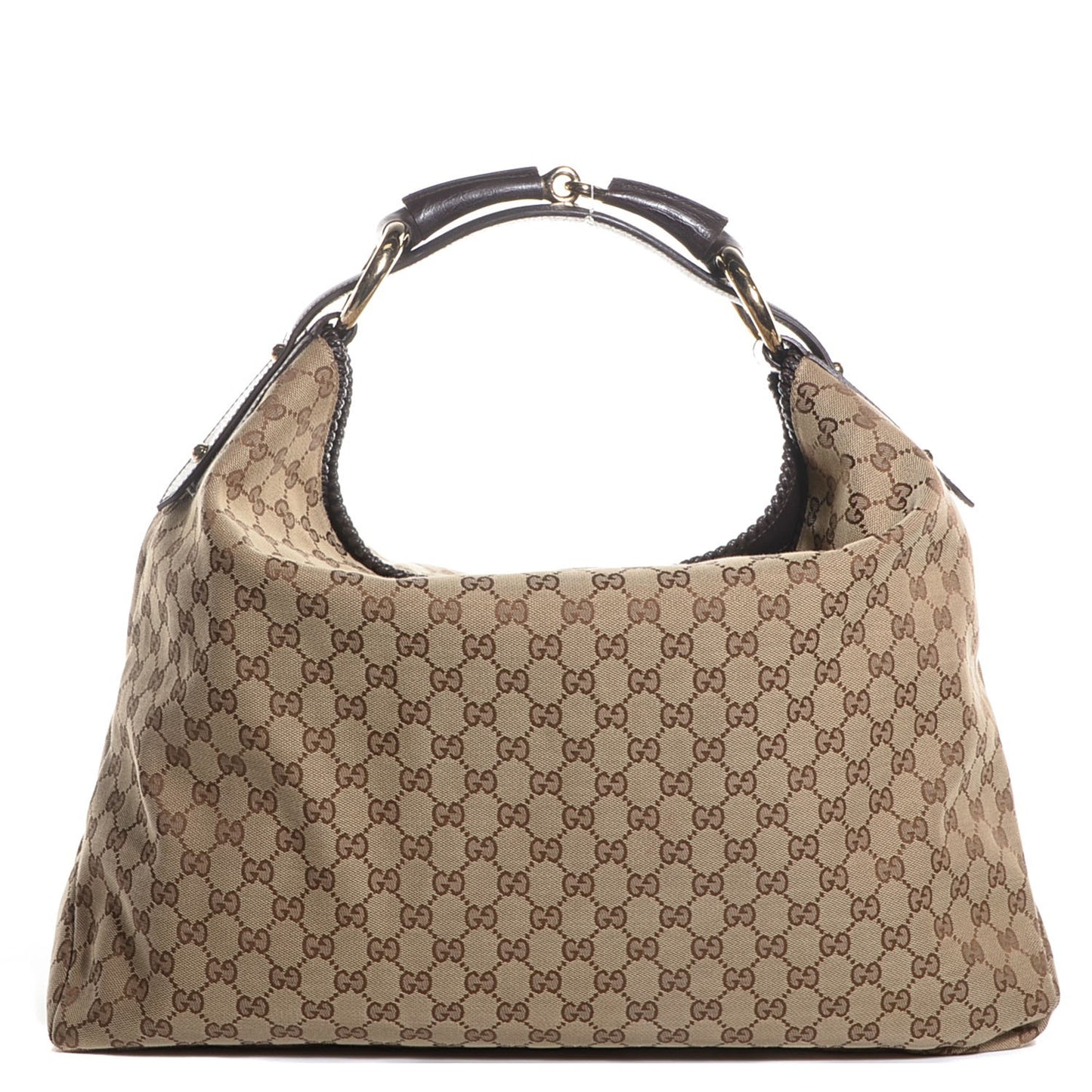 Monogram Large Horsebit Chain Hobo Dark Brown
